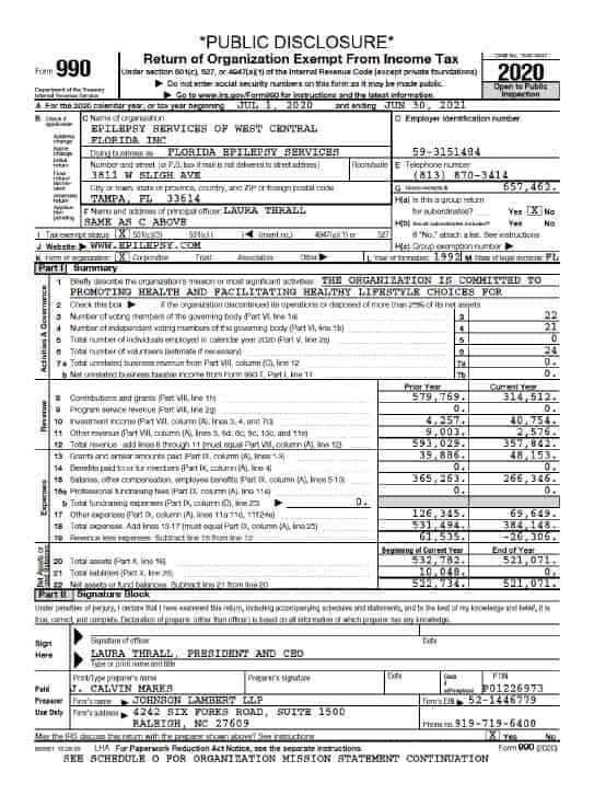 FY 2021 FES Form 990 Public Disclosure