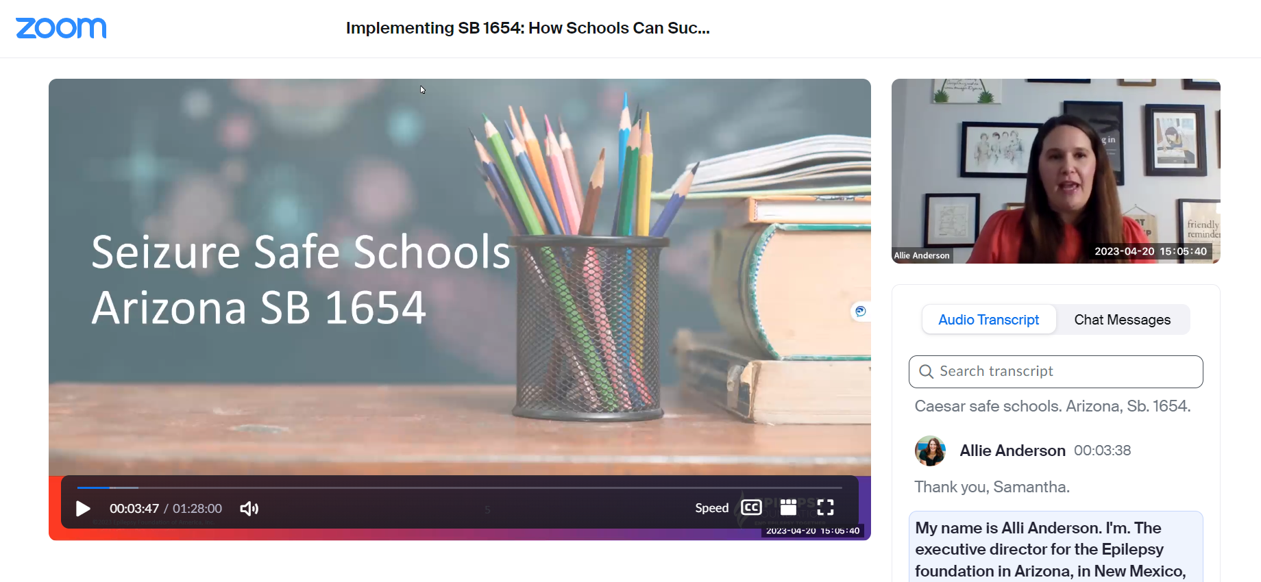 Seizure Safe Schools Implementation Webinar for School Personnel