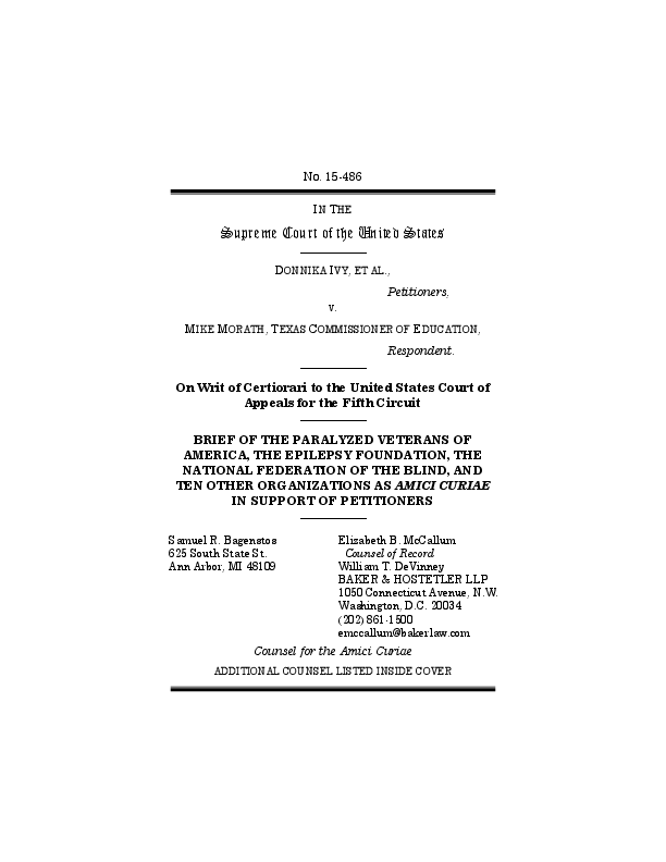 Ivy, et al. v. Morath No. 15-486