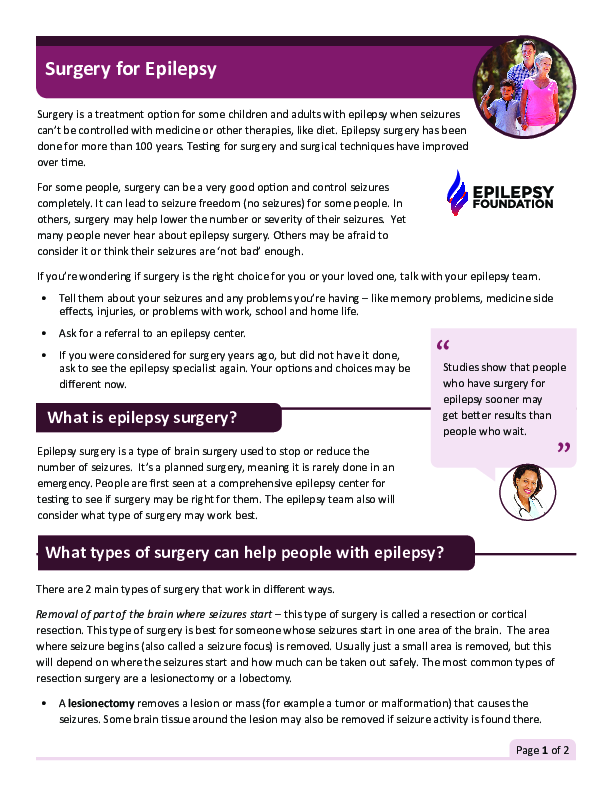 surgery for epilepsy