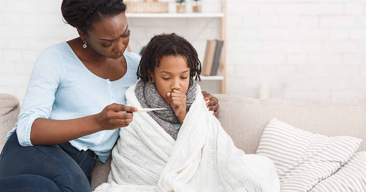 sick child and mother